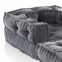 Viadurini Living Moderne Sessel-Ethnic Design Chaise Longue Sessel aus grauem oder blauem Samt - Fiber