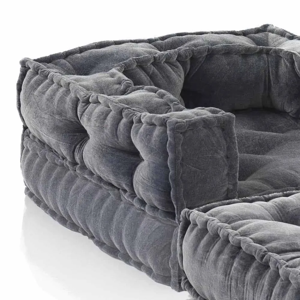 Viadurini Living Moderne Sessel-Ethnic Design Chaise Longue Sessel aus grauem oder blauem Samt - Fiber