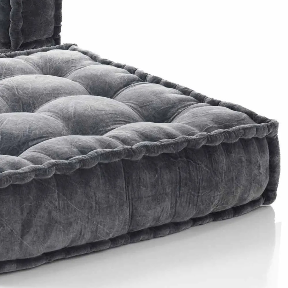 Viadurini Living Moderne Sessel-Ethnic Design Chaise Longue Sessel aus grauem oder blauem Samt - Fiber