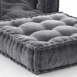 Viadurini Living Moderne Sessel-Ethnic Design Chaise Longue Sessel aus grauem oder blauem Samt - Fiber