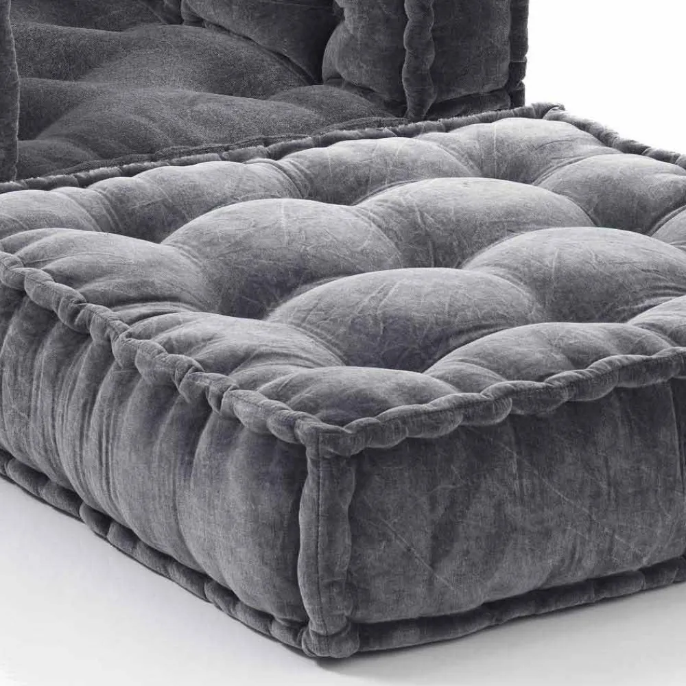 Viadurini Living Moderne Sessel-Ethnic Design Chaise Longue Sessel aus grauem oder blauem Samt - Fiber