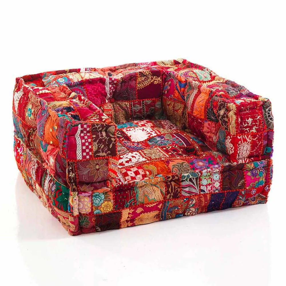Viadurini Living Moderne Sessel-Ethnic Lounge Armchair aus Patchwork - Stoff oder Samtfaser