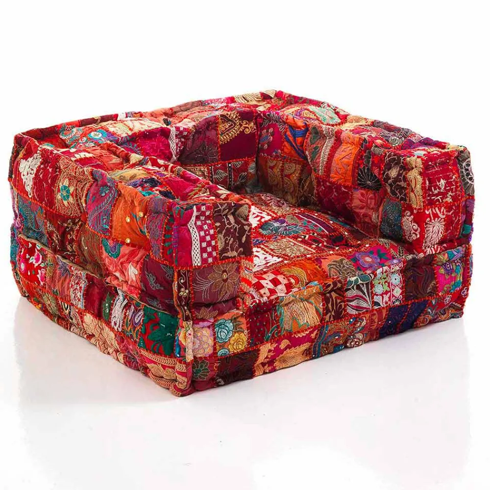 Viadurini Living Moderne Sessel-Ethnic Lounge Armchair aus Patchwork - Stoff oder Samtfaser