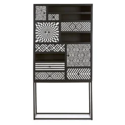 Viadurini Living Sideboards-Ethnischer Mosaikschrank 4 Türen 6 Schubladen aus Mangoholz - Vanitoso