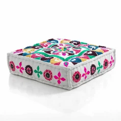 Viadurini Living Sitzsäcke|Sitzsäcke-Ethnischer quadratischer Hocker aus Patchworkstoff oder Samtfaser