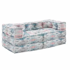 Viadurini in the Garden Gartensofas-Ethnisches Zweisitzer-Gartensofa aus wasserabweisendem Stoff - Shamo