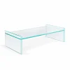 Viadurini Living Moderne Couchtische-Extra klarer Couchtisch aus Glas mit Abschrägung Made in Italy - Imperativo