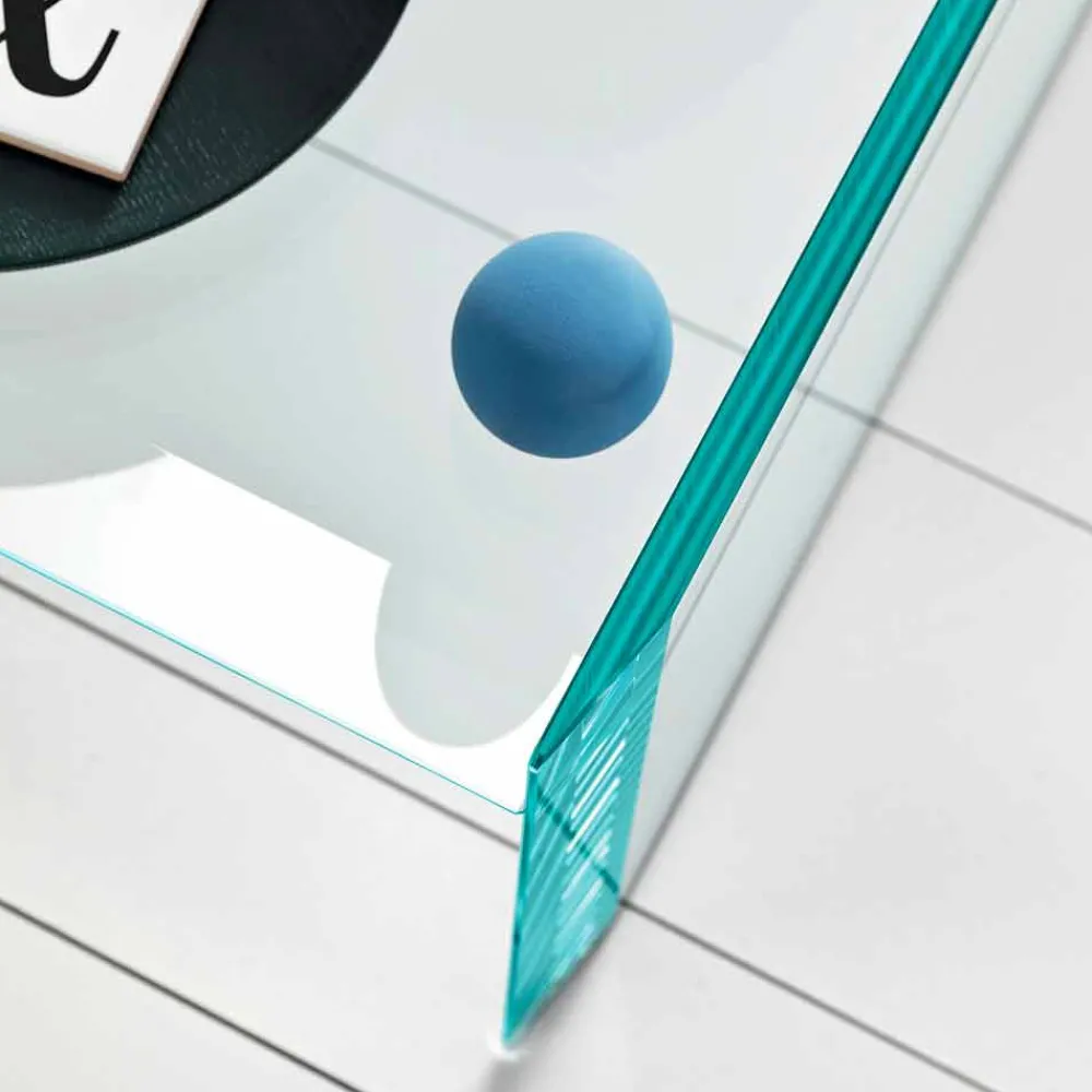 Viadurini Living Moderne Couchtische-Extra klarer Couchtisch aus Glas mit Abschrägung Made in Italy - Imperativo
