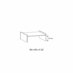 Viadurini Living Moderne Couchtische-Extra klarer Couchtisch aus Glas mit Abschrägung Made in Italy - Imperativo