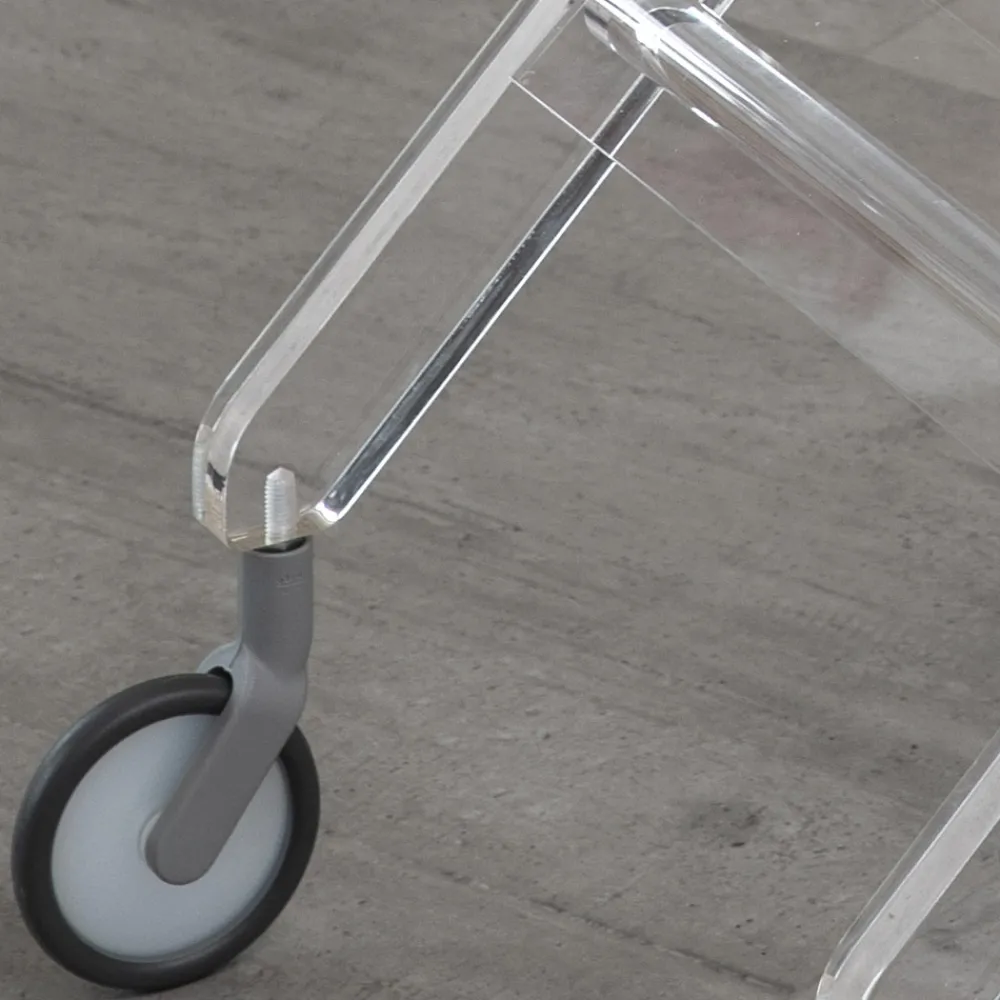 Viadurini Living Küchenzubehör-Faltbarer Servierwagen aus transparentem Acrylglas mit 2 Tabletts - Aristocles