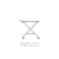 Viadurini Living Küchenzubehör-Faltbarer Servierwagen aus transparentem Acrylglas mit 2 Tabletts - Aristocles