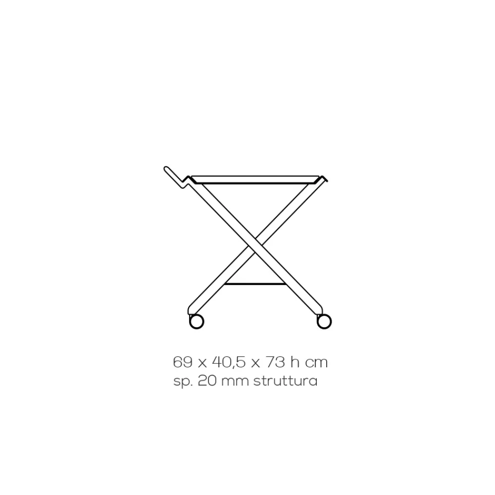 Viadurini Living Küchenzubehör-Faltbarer Servierwagen aus transparentem Acrylglas mit 2 Tabletts - Aristocles