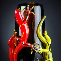 Viadurini Living Deko Vasen-Farbige Glasvase mit Geckos Handgefertigt in Italien - Geco