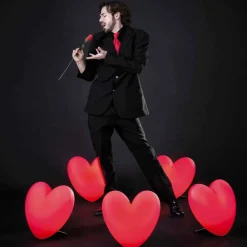 SLIDE Design Tischlampen-Farbige herzförmige Tischlampe Love, hergestellt in Italien