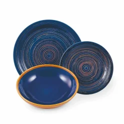 Viadurini Kitchen Teller Set-Farbige und moderne Teller 18 Stück in Steinzeug Kompletter Tischservice - Egadi