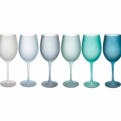 Viadurini Kitchen Weinkelch-Farbige Weingläser aus Milchglas mit Eiseffekt, 12 Stück - Herbst