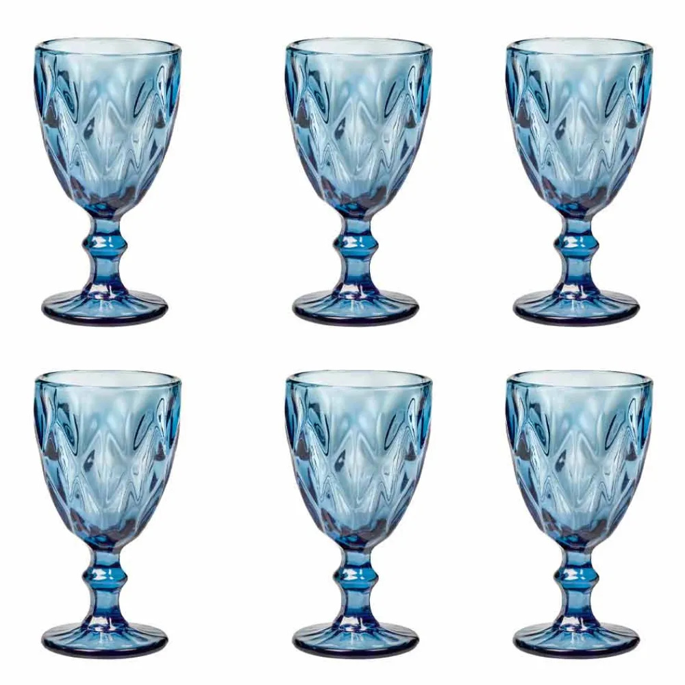 Viadurini Kitchen Gläser Set-Farbige Weingläser in modernem Designglas 12 Stück - Timon