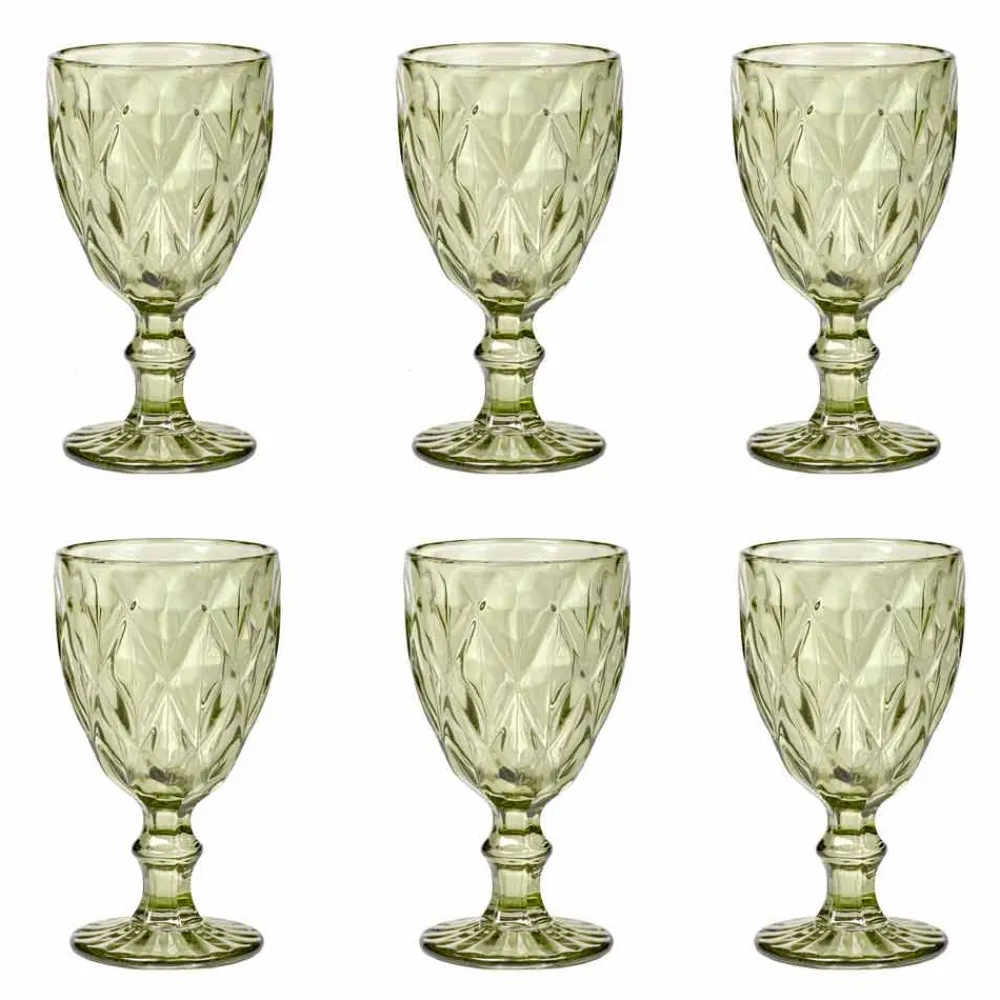 Viadurini Kitchen Gläser Set-Farbige Weingläser in modernem Designglas 12 Stück - Timon