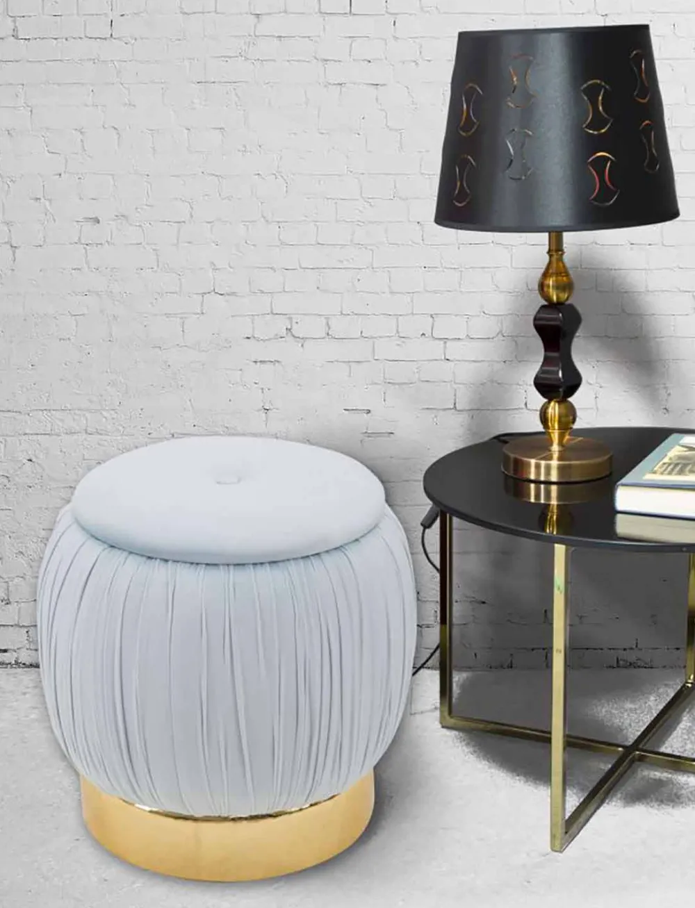 Viadurini Living Sitzsäcke|Sitzsäcke-Farbiger Aufbewahrungshocker im modernen Design aus Holz und Stoff - Jenna