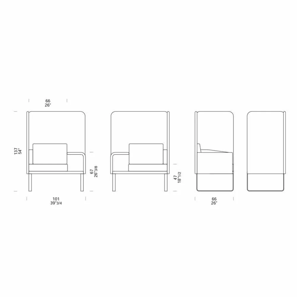 Viadurini Living Moderne Sessel-Farbiger, isolierter, gepolsterter Sessel mit Tablet und Ablagefach - Mise