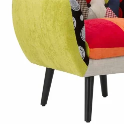Viadurini Living Moderne Sessel-Farbiger Patchwork-Sessel im modernen Design aus Stoff und Holz - Koria