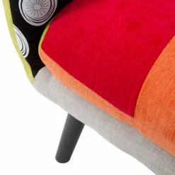 Viadurini Living Moderne Sessel-Farbiger Patchwork-Sessel im modernen Design aus Stoff und Holz - Koria