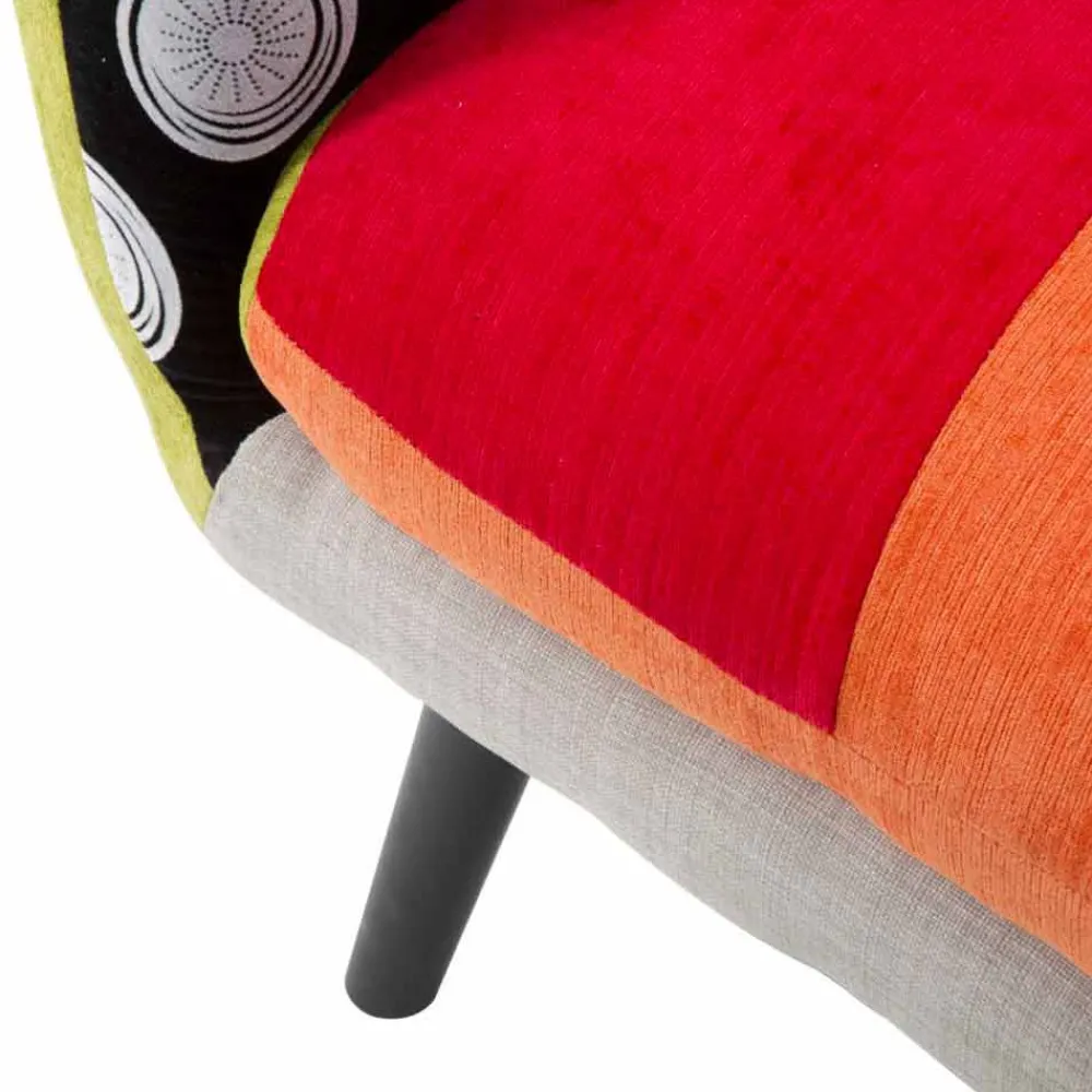 Viadurini Living Moderne Sessel-Farbiger Patchwork-Sessel im modernen Design aus Stoff und Holz - Koria