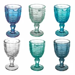 Viadurini Kitchen Weinkelch-Farbiger Weinkelch Set in Glas und orientalischer Dekoration 12 Stück - Schraube