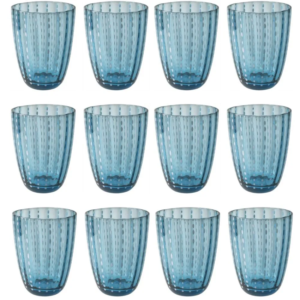 Viadurini Kitchen Gläser Set-Farbiges Glas Wassergläser Service mit Polka Dots 12 Stück - Botswana