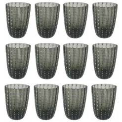Viadurini Kitchen Gläser Set-Farbiges Glas Wassergläser Service mit Polka Dots 12 Stück - Botswana
