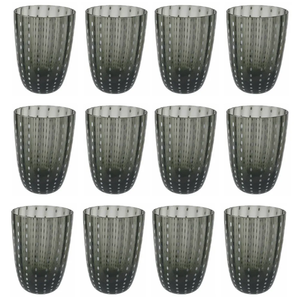 Viadurini Kitchen Gläser Set-Farbiges Glas Wassergläser Service mit Polka Dots 12 Stück - Botswana