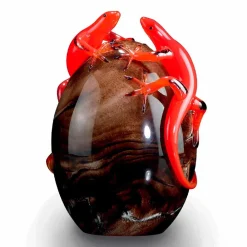 Viadurini Living Deko Artikel Und Wohnaccessoires-Farbiges Glasornament in Eiform mit Geckos Made in Italy - Huevo