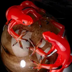 Viadurini Living Deko Artikel Und Wohnaccessoires-Farbiges Glasornament in Eiform mit Geckos Made in Italy - Huevo