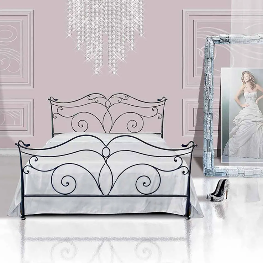 Viadurini Night Design Maßgeschneiderte Möbel|Schmiedeeisen Queen Size Bett-Febo Jugen Queen Size Bett aus Schmiedeeisen in Design