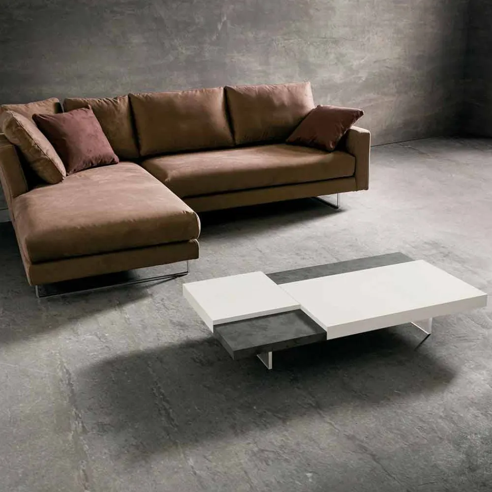 Viadurini Living Moderne Couchtische-Fenix Couchtisch mit transparenten Füßen Made in Italy - Justin