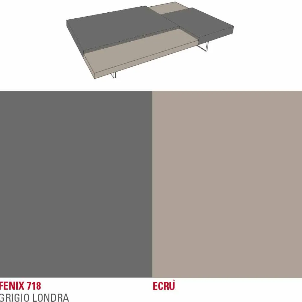 Viadurini Living Moderne Couchtische-Fenix Couchtisch mit transparenten Füßen Made in Italy - Justin