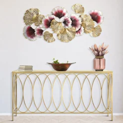 Viadurini Living Konsolentisch Flur-Feste goldene Eisen-Eingangskonsole mit Glasplatte - Primula