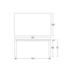 Viadurini in the Garden Gartentische Fest-Fester Außentisch aus HPL Alicante und Metallgestell Made in Italy - Carl
