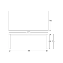 Viadurini in the Garden Gartentische Fest-Fester Außentisch aus HPL Alicante und Metallgestell Made in Italy - Carl
