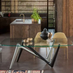 Viadurini Living Esstische-Fester Esstisch aus Glas und starrem Polyurethan, hergestellt in Italien – Lavendel