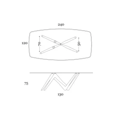 Viadurini Living Esstische-Fester Esstisch aus Glas und starrem Polyurethan, hergestellt in Italien – Lavendel