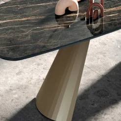 Viadurini Living Esstische-Fester Esstisch mit Fassplatte aus Keramik, hergestellt in Italien – Gläser