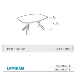Viadurini Living Esstische-Fester Fasstisch aus glänzendem Calacatta-Schwarz-Laminam - Dialogo