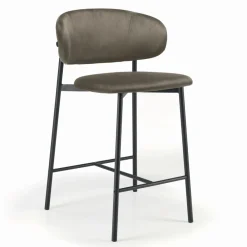 Viadurini Living Küchenhocker-Fester Hocker mit Sitz und Rückenlehne aus Samt, hergestellt in Italien – Cagliari