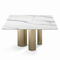 Viadurini Living Esstische-Fester quadratischer Tisch aus Laminat und Stahl, hergestellt in Italien – Schere