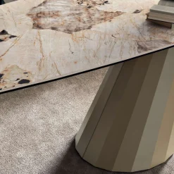 Viadurini Living Esstische-Fester rechteckiger Tisch aus Stahl und Keramik, hergestellt in Italien – Hose