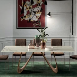 Viadurini Living Esstische-Fester rechteckiger Tisch mit Holzsockel, hergestellt in Italien – Equatore