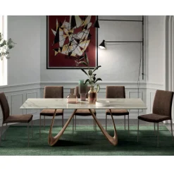 Viadurini Living Esstische-Fester rechteckiger Tisch mit Holzsockel, hergestellt in Italien – Equatore