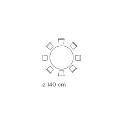 Viadurini Living Runde Tische-Fester runder Tisch aus Keramik und Stahl, hergestellt in Italien – Schere