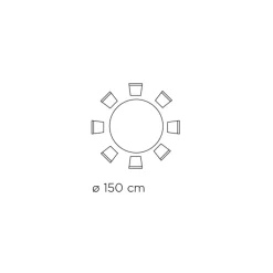 Viadurini Living Runde Tische-Fester runder Tisch aus Keramik und Stahl, hergestellt in Italien – Schere